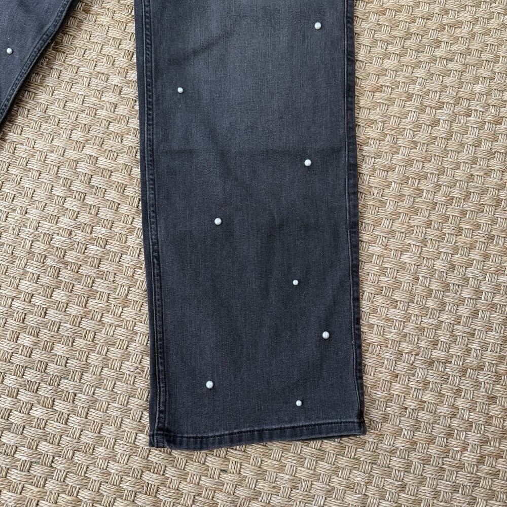 NWT Abercrombie Kids High Rise Wide Leg Black Wash Pearl Jeans Sz 17/18 - Picture 6 of 12